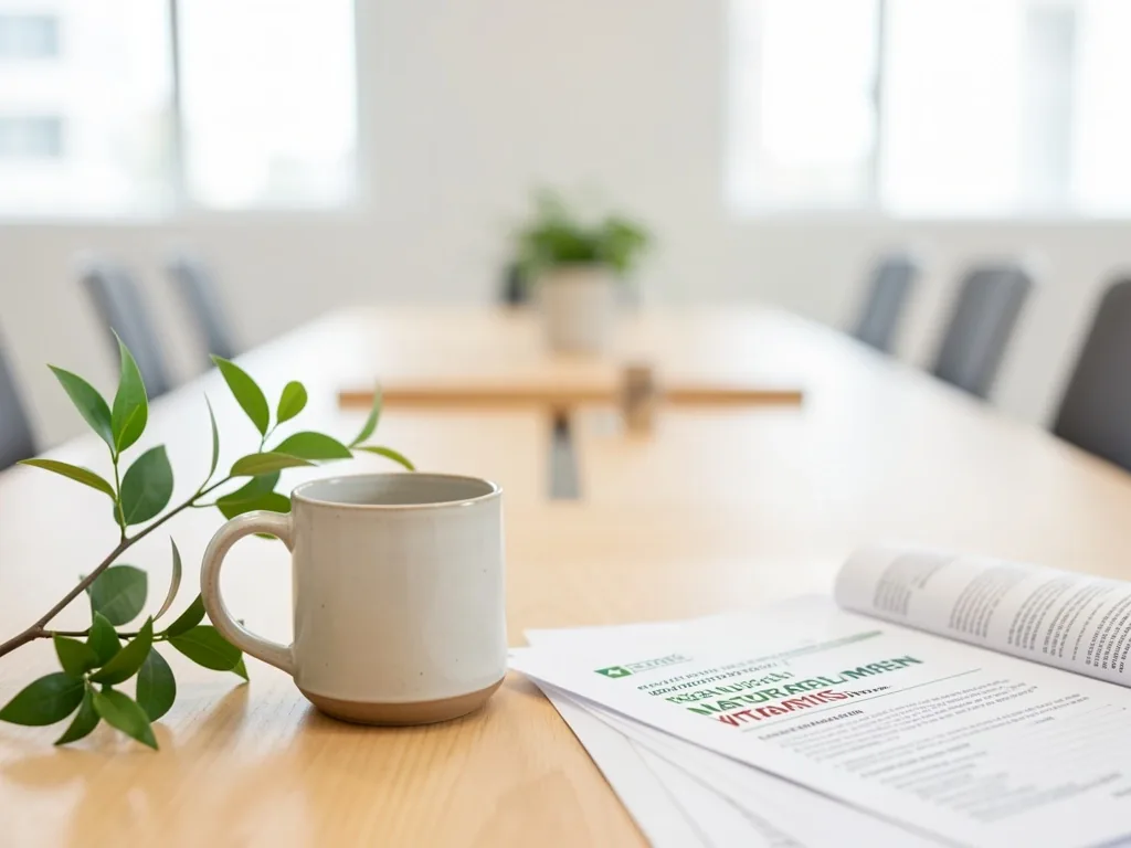 Editorial workspace with natural elements