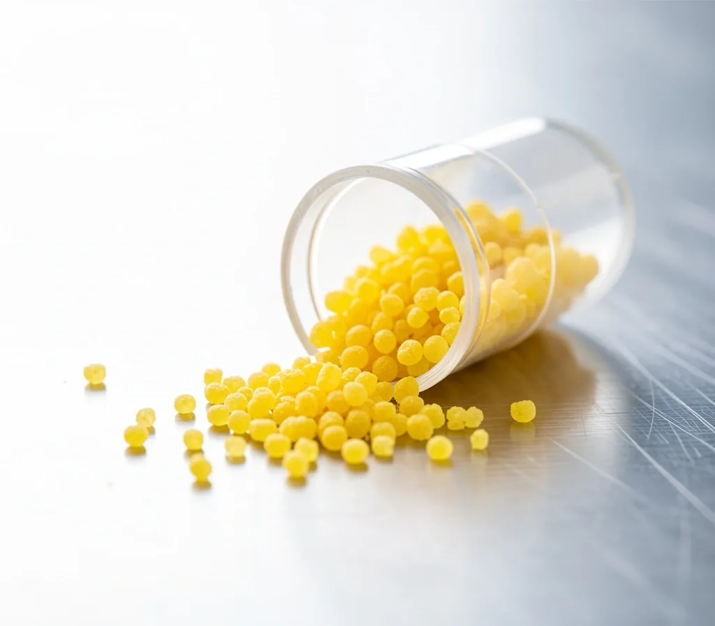 Macro view of a B-complex vitamin capsule showing its contents